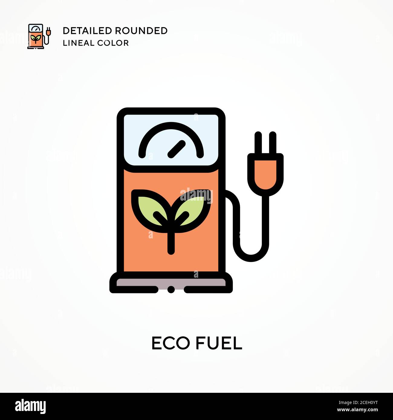 Eco fuel detailed rounded lineal color. Modern vector illustration ...
