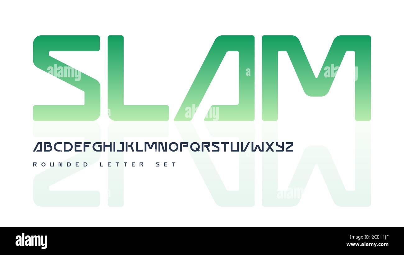 Contemporary geometric rounded uppercase letter set, vector alphabet ...