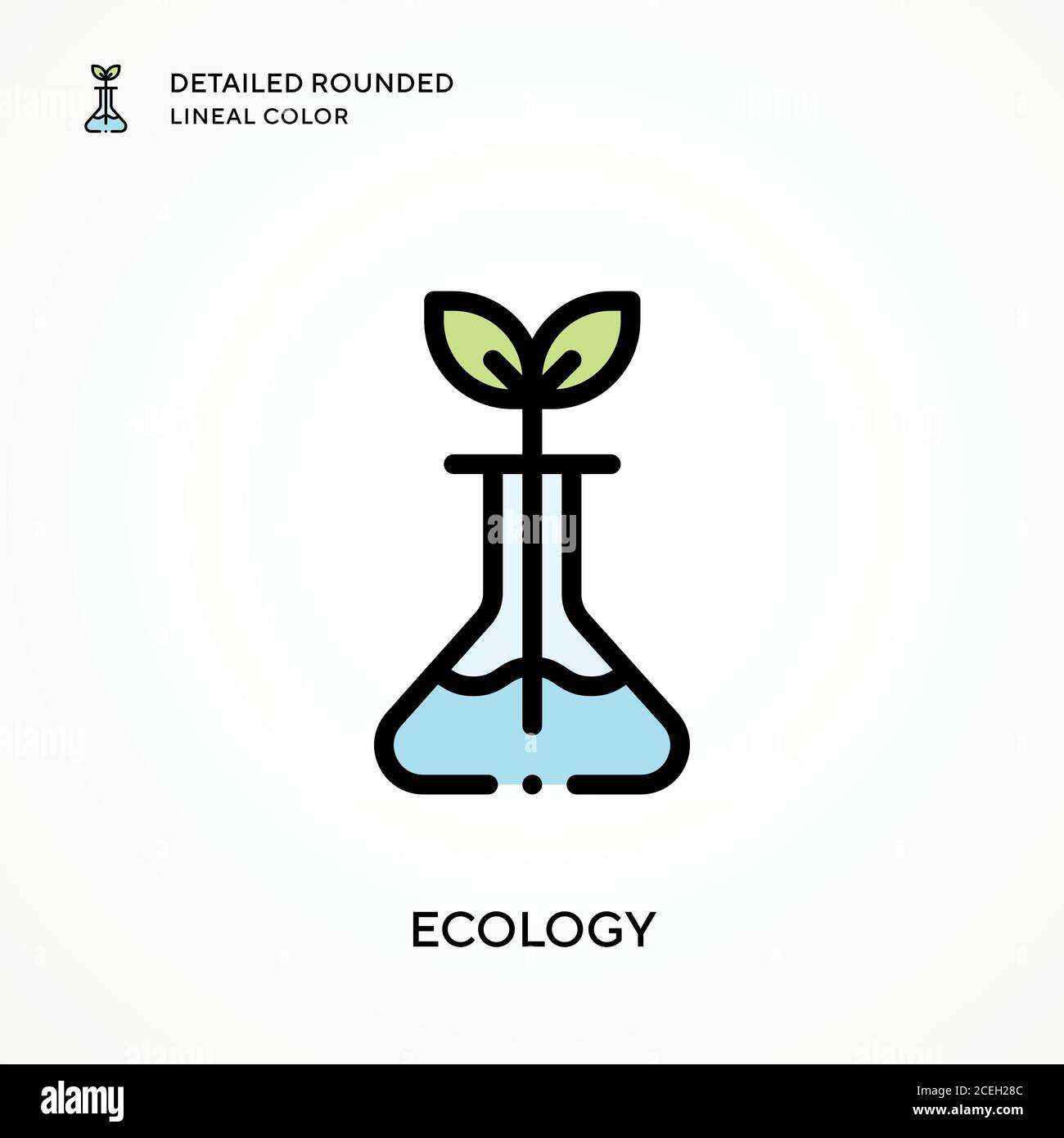 Ecology detailed rounded lineal color. Modern vector illustration ...