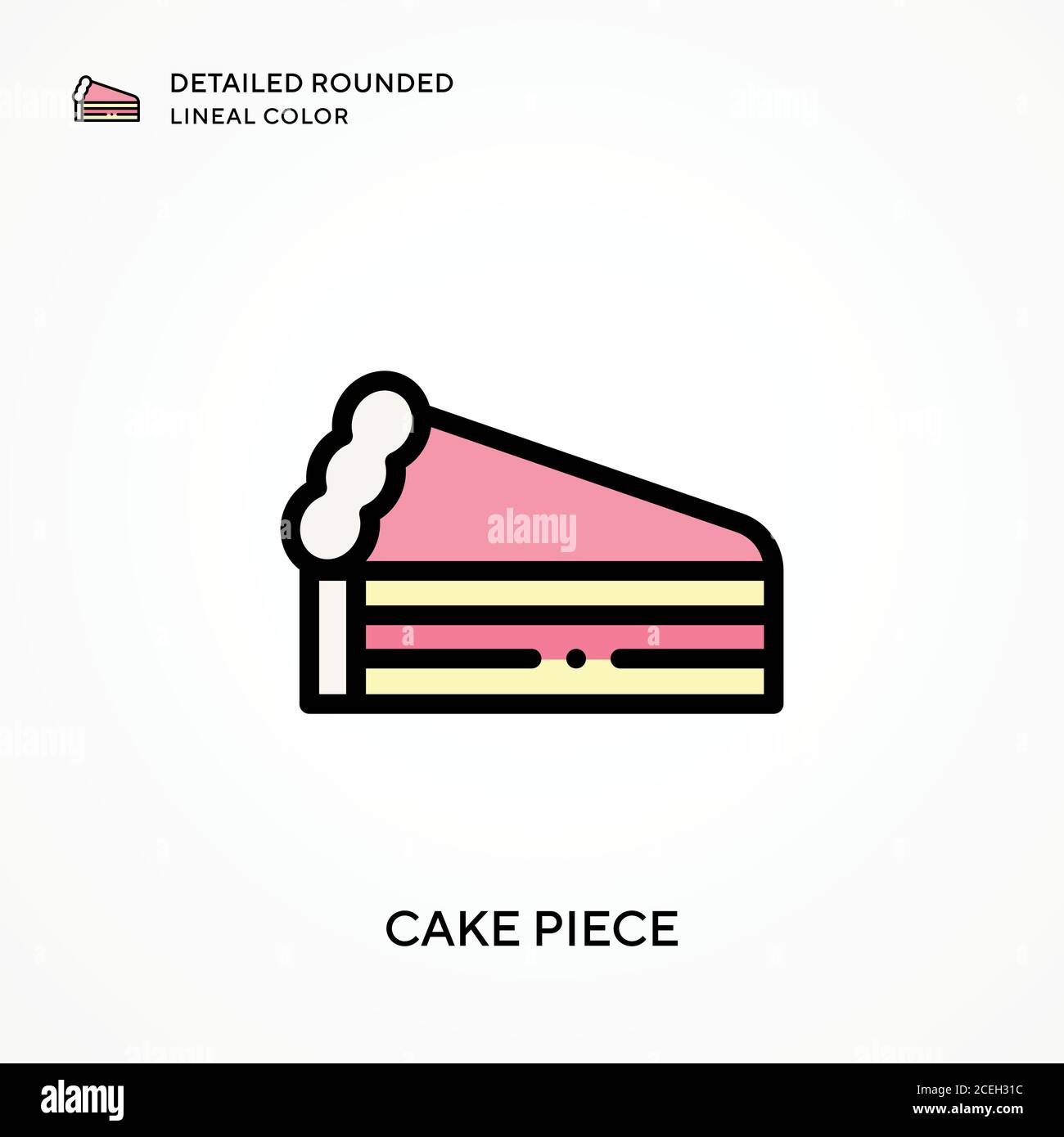Cake piece detailed rounded lineal color. Modern vector illustration ...
