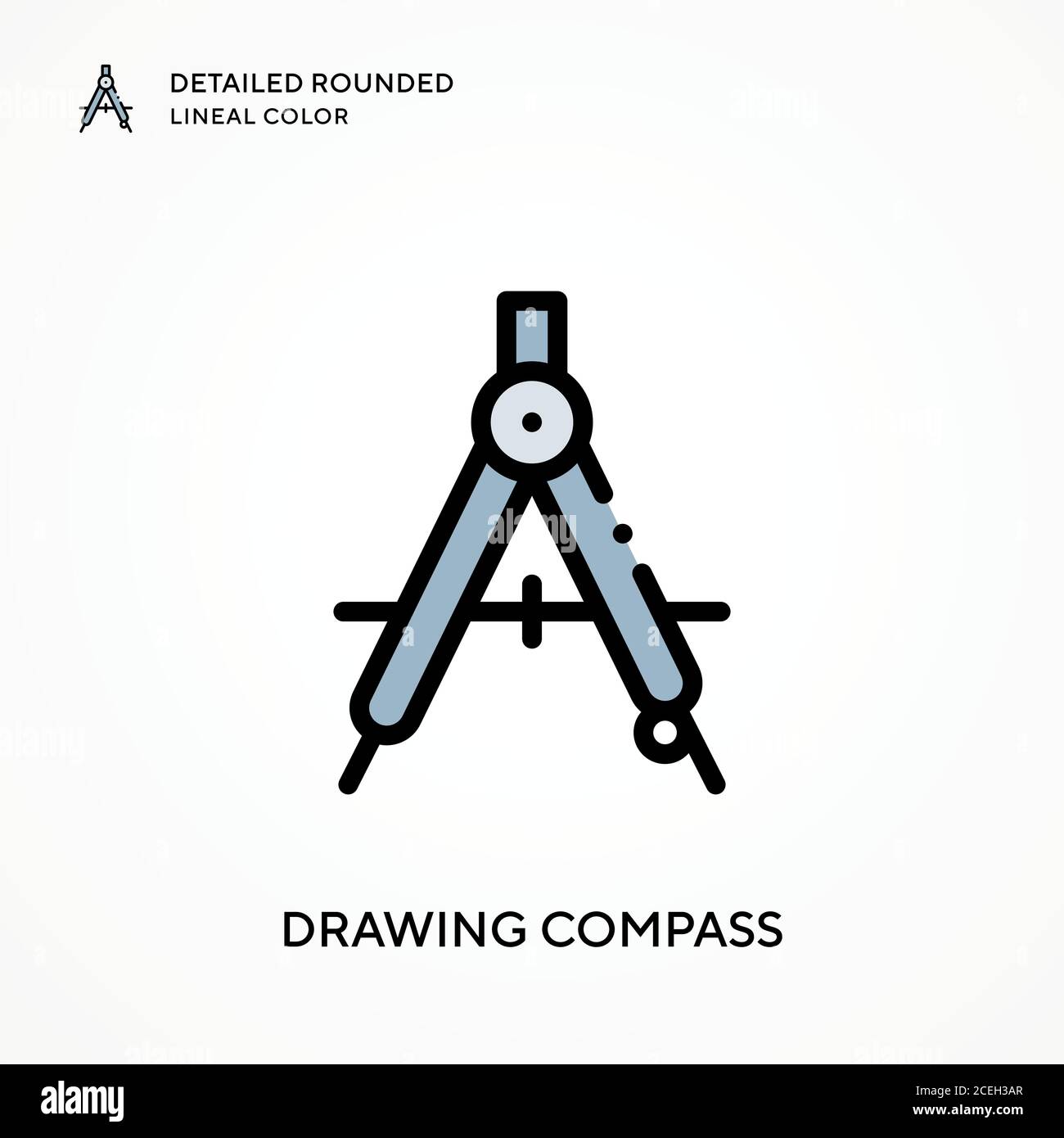 drawing compass detailed rounded lineal color modern vector illustration concepts easy to edit and customize 2CEH3AR
