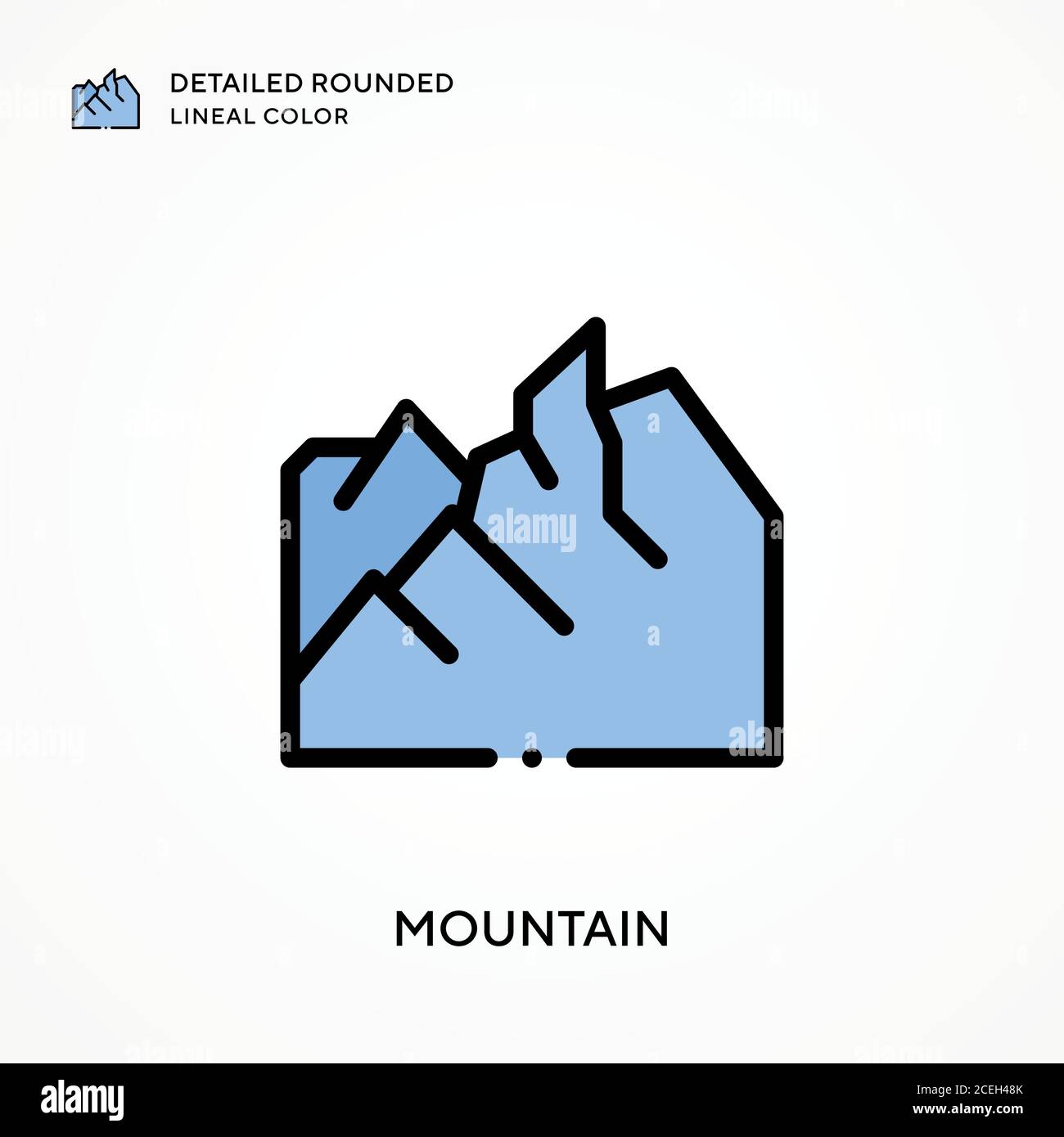 Mountain detailed rounded lineal color. Modern vector illustration concepts. Easy to edit and customize. Stock Vector