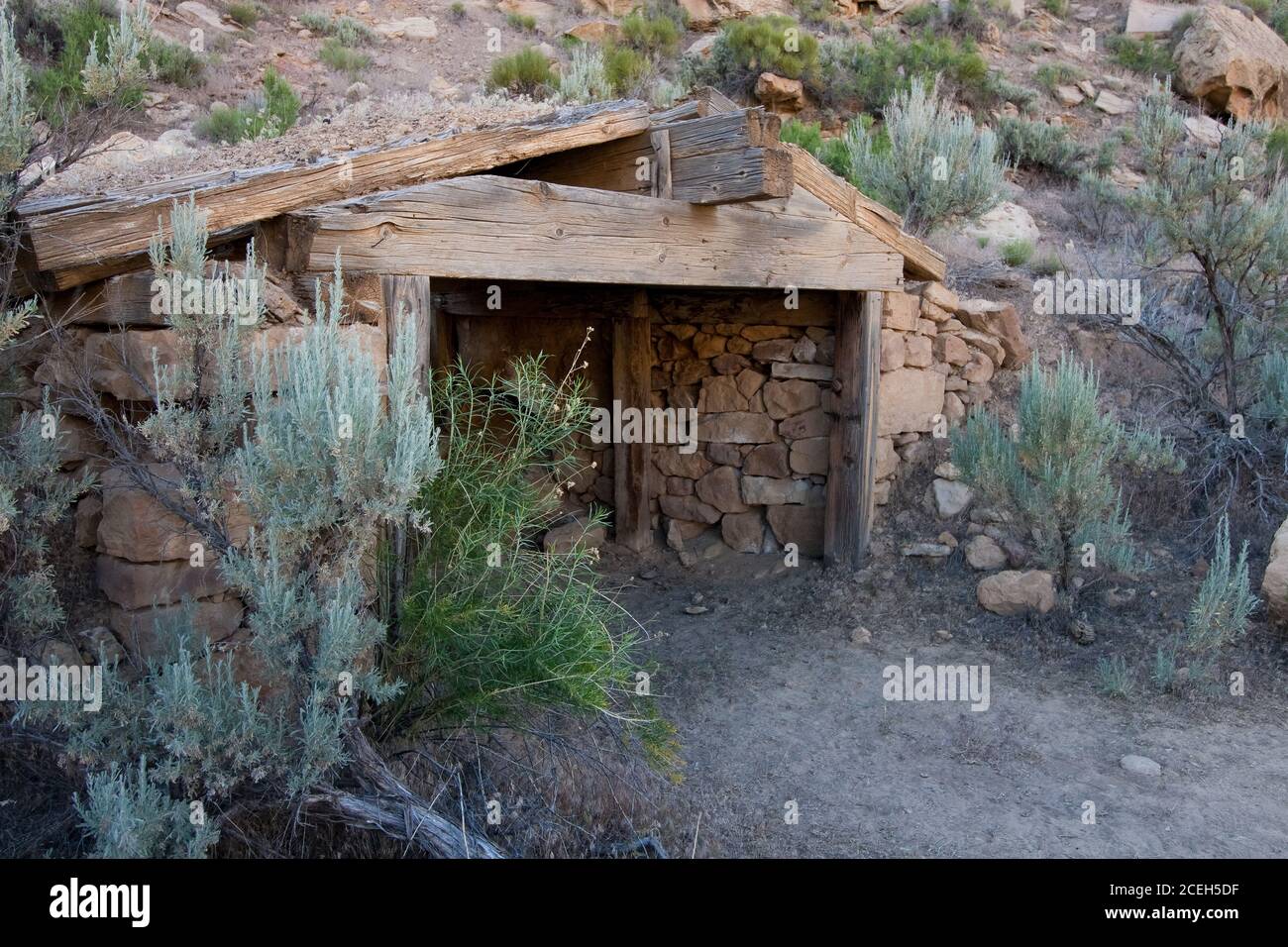 The ghost town of Sego was founded in 1910 as a coal mining town in Sego Canyon, Utah to provide coal to the railroad at Thompson Springs, five miles Stock Photo