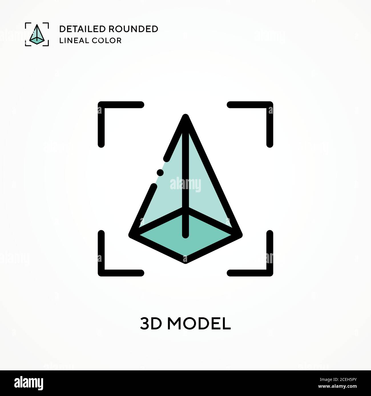 3d model detailed rounded lineal color. Modern vector illustration ...