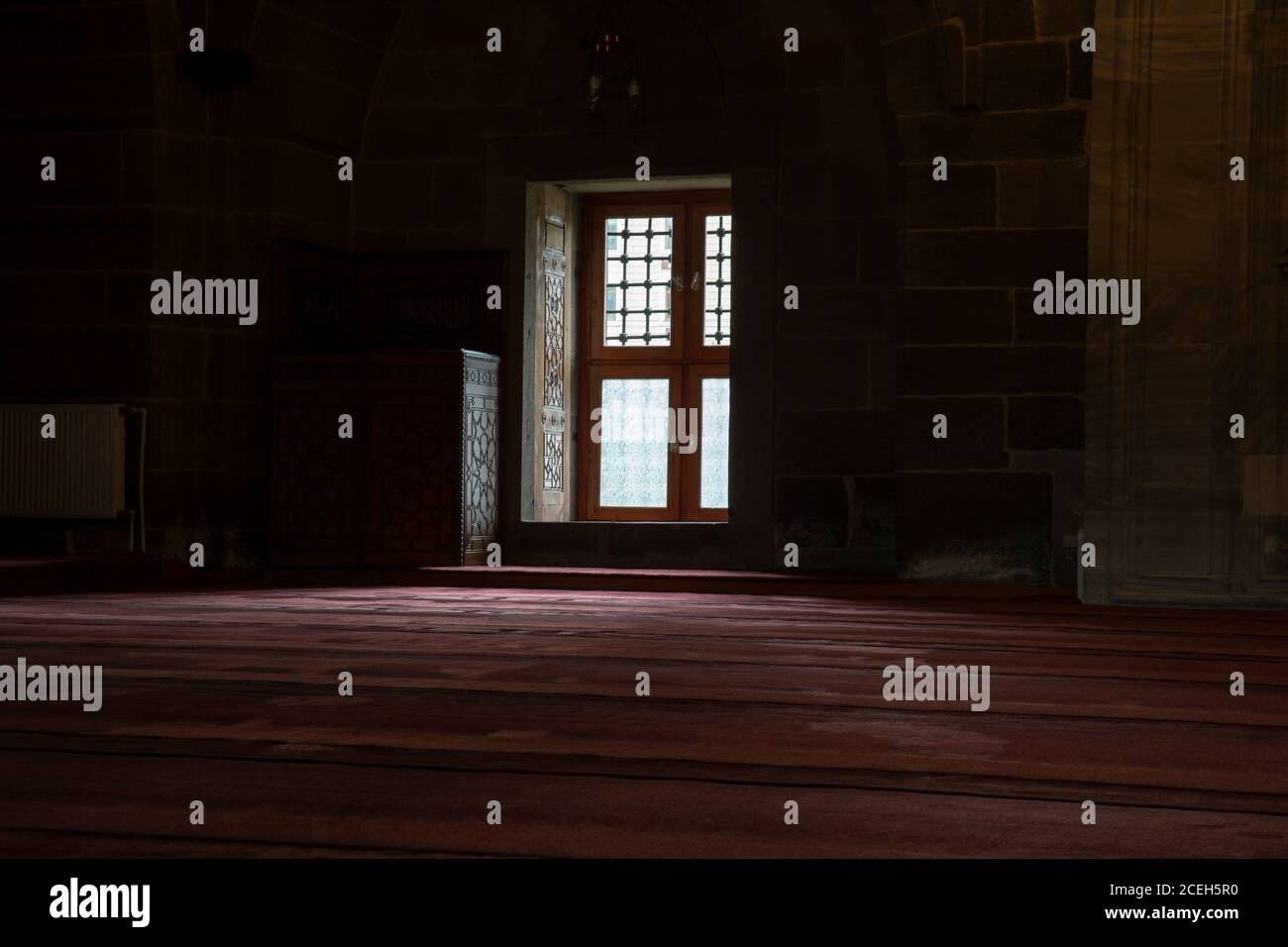 Inside the Islamic Mosque, Faith Concept Stock Photo