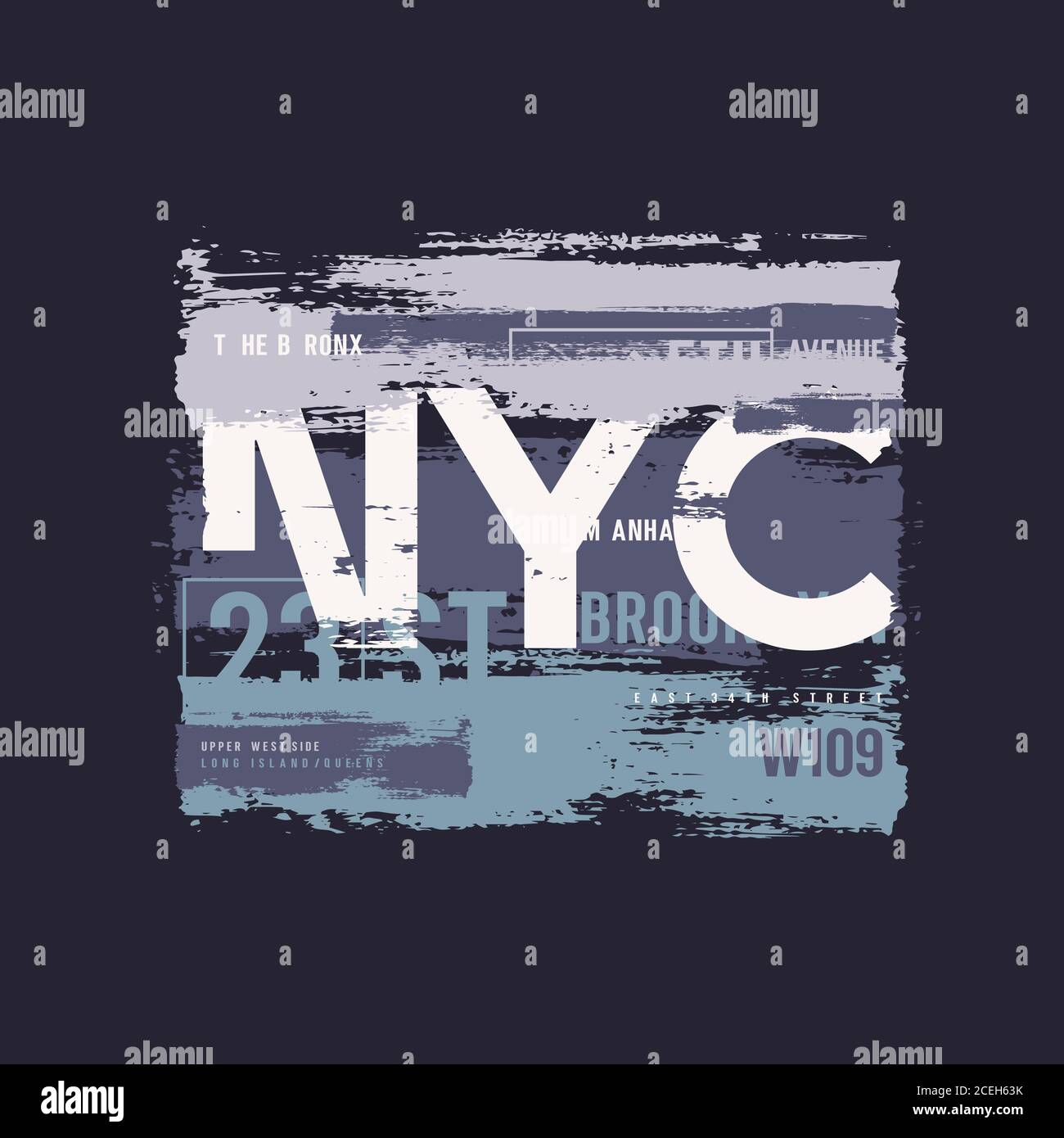 Vector graphic t-shirt design, poster, print on the theme of New York City Stock Vector