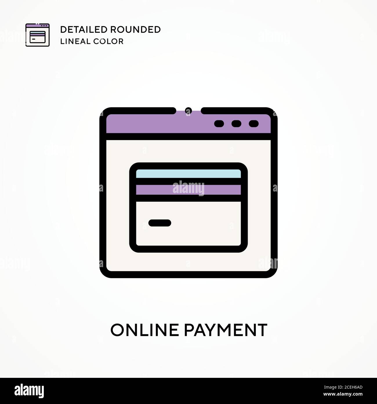 Online payment detailed rounded lineal color. Modern vector ...