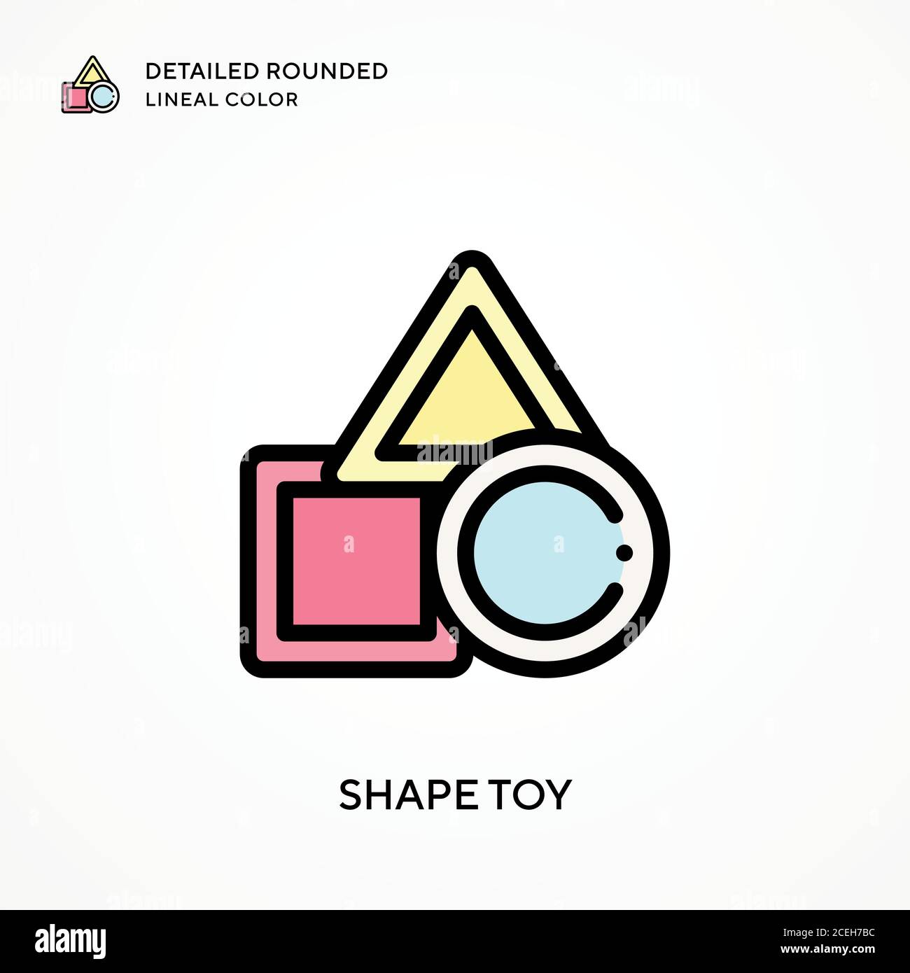 Shape toy detailed rounded lineal color. Modern vector illustration ...