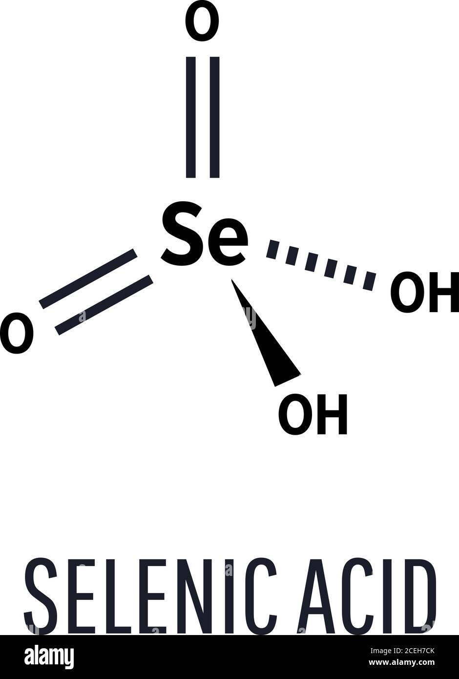 Selenic acid molecular structure on white background. Vector illustration Stock Vector