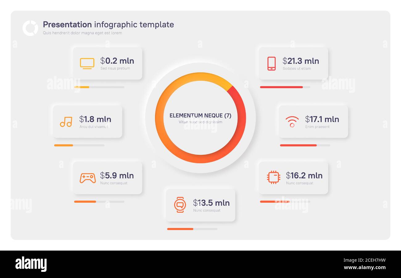 Presentation infographic template in a modern clean style. Seven ...