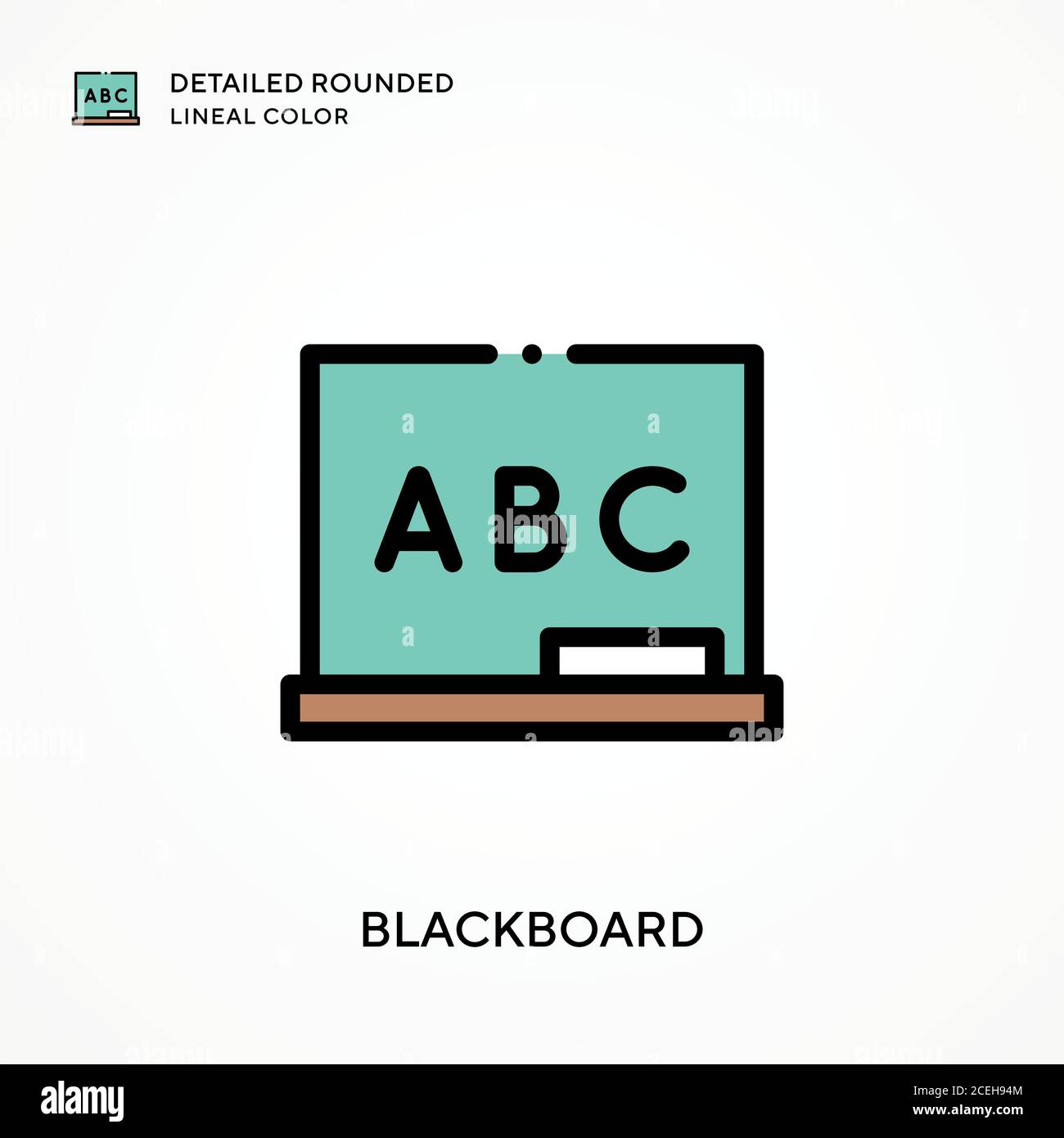 Blackboard detailed rounded lineal color. Modern vector illustration concepts. Easy to edit and customize. Stock Vector