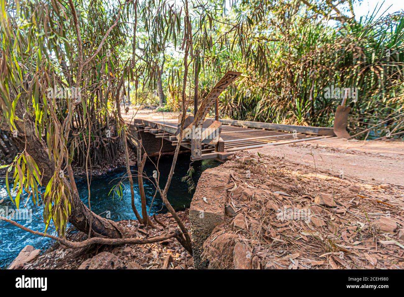 Flooding Indicator in Northern Territory, Australia Stock Photo