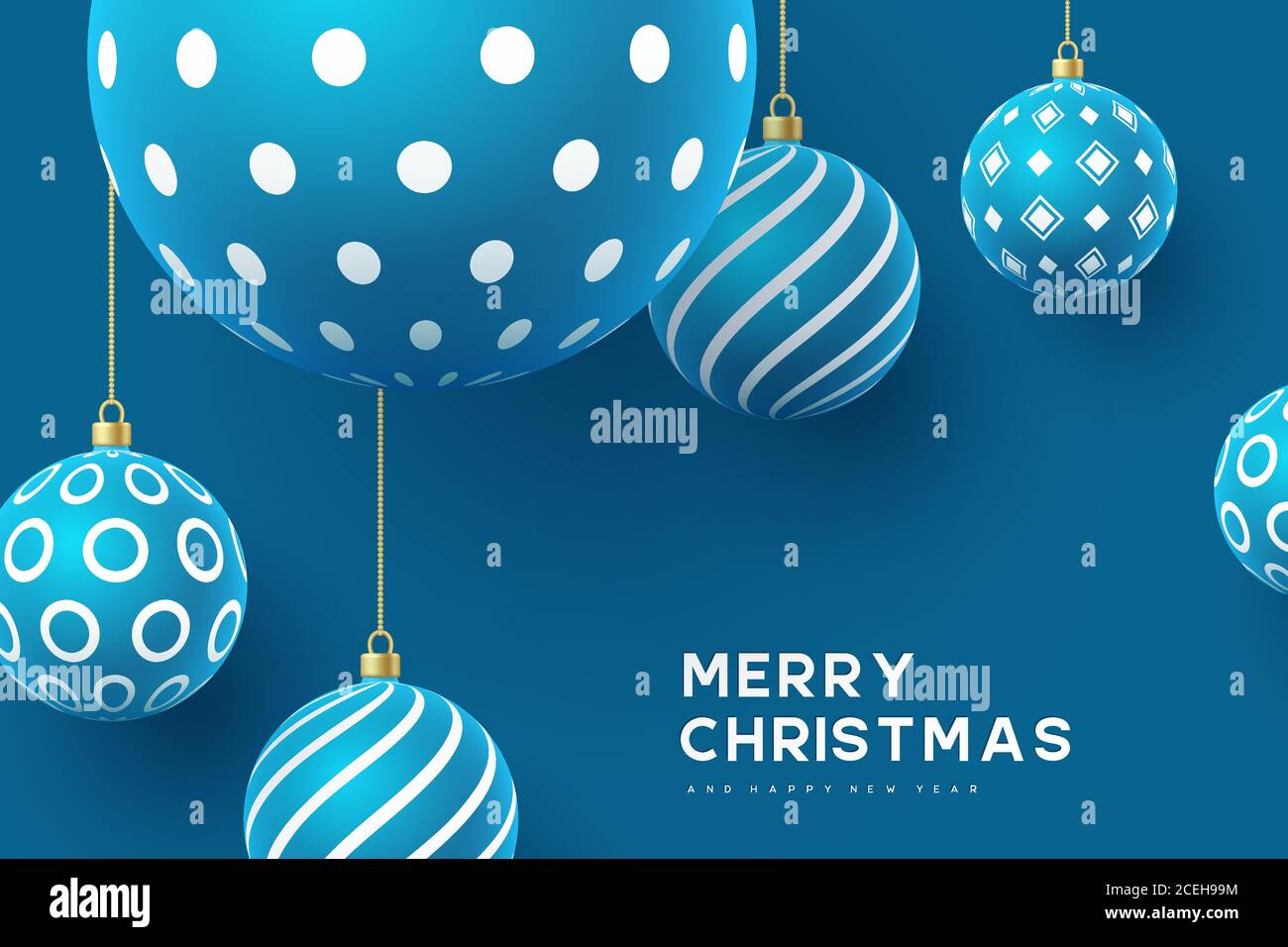 Christmas yellow balls with geometric pattern. Stock Vector