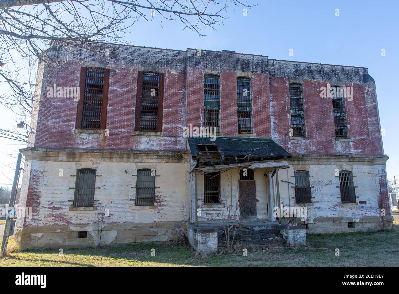 The 1891 Bowie County jail in New Boston Texas Stock Photo