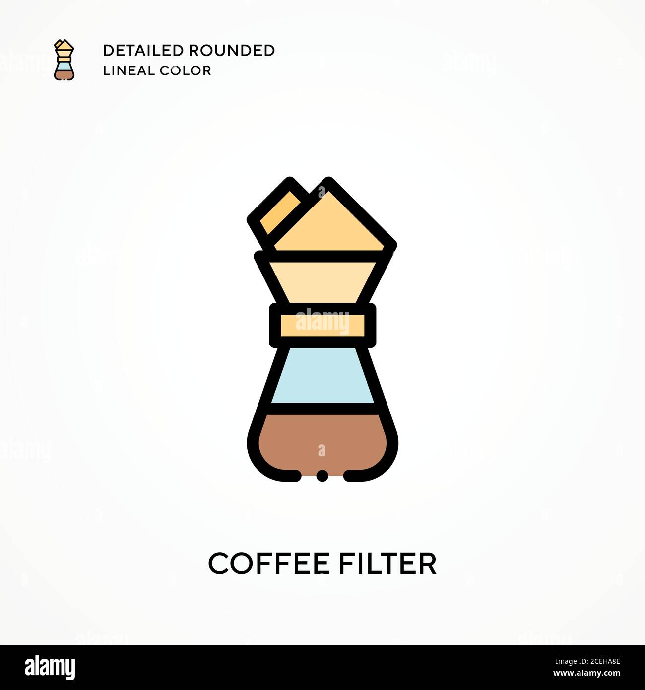 Coffee filter detailed rounded lineal color. Modern vector illustration concepts. Easy to edit