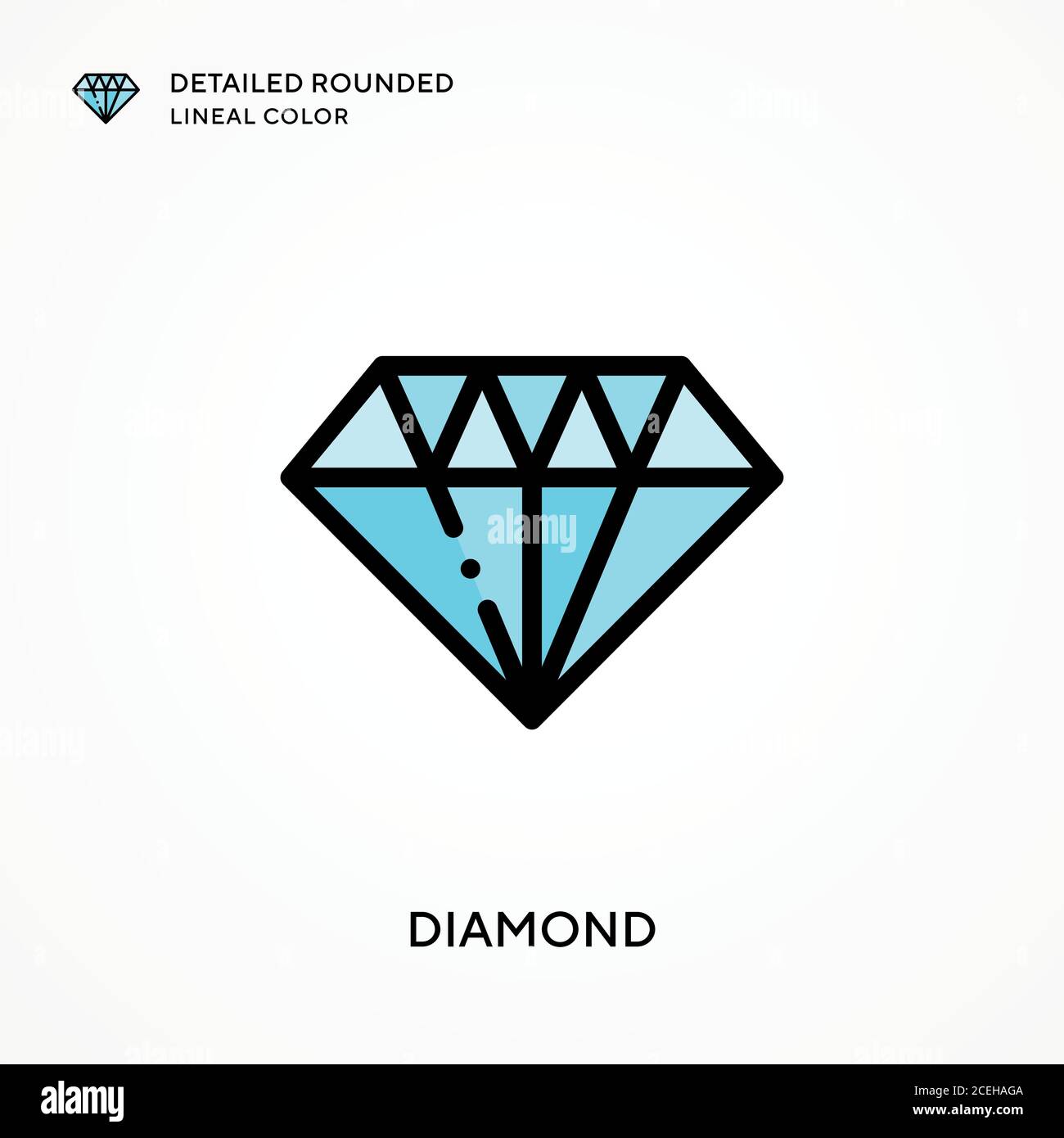 Diamond detailed rounded lineal color. Modern vector illustration ...