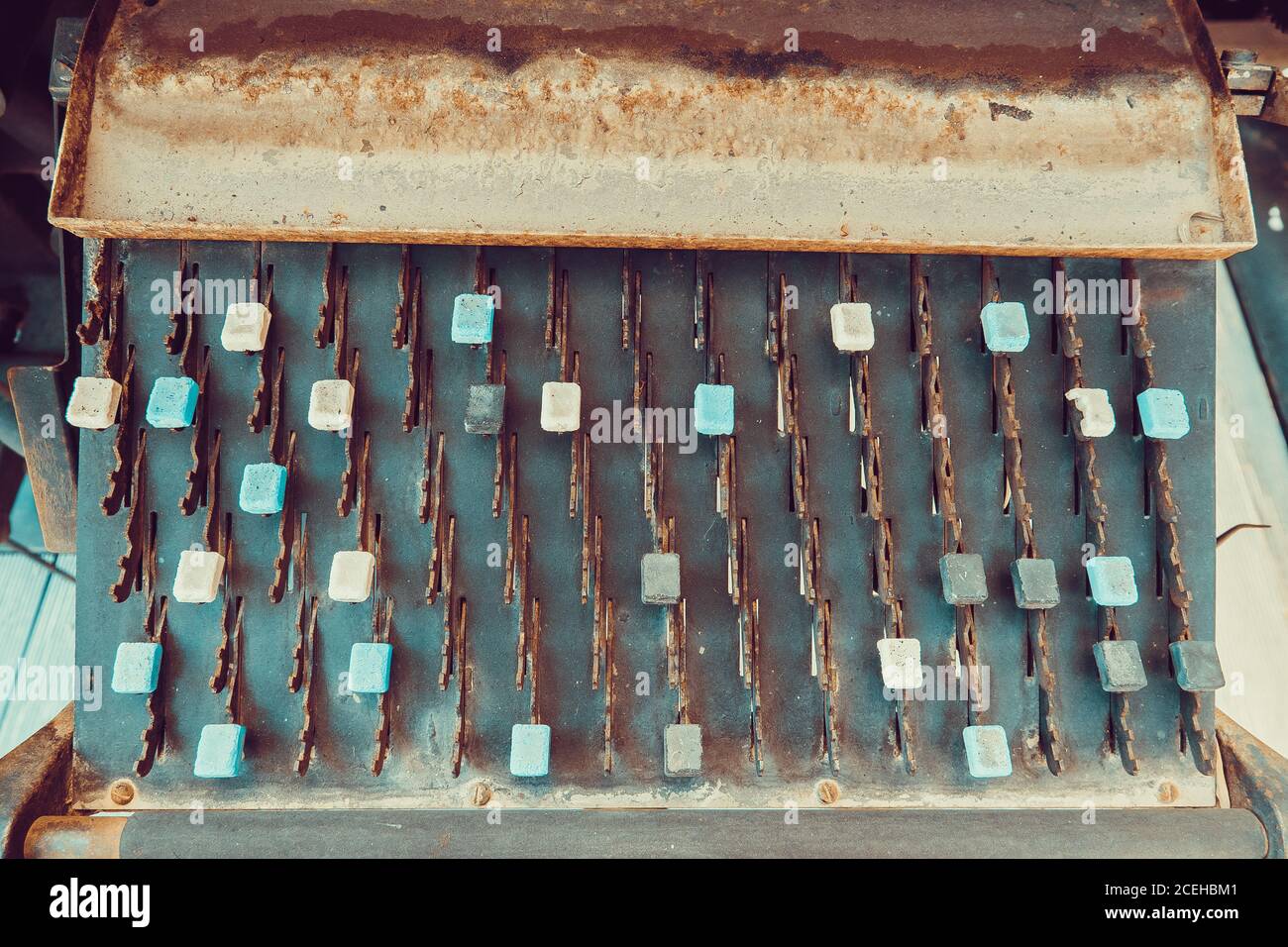 Old printing press tool parts Stock Photo Alamy