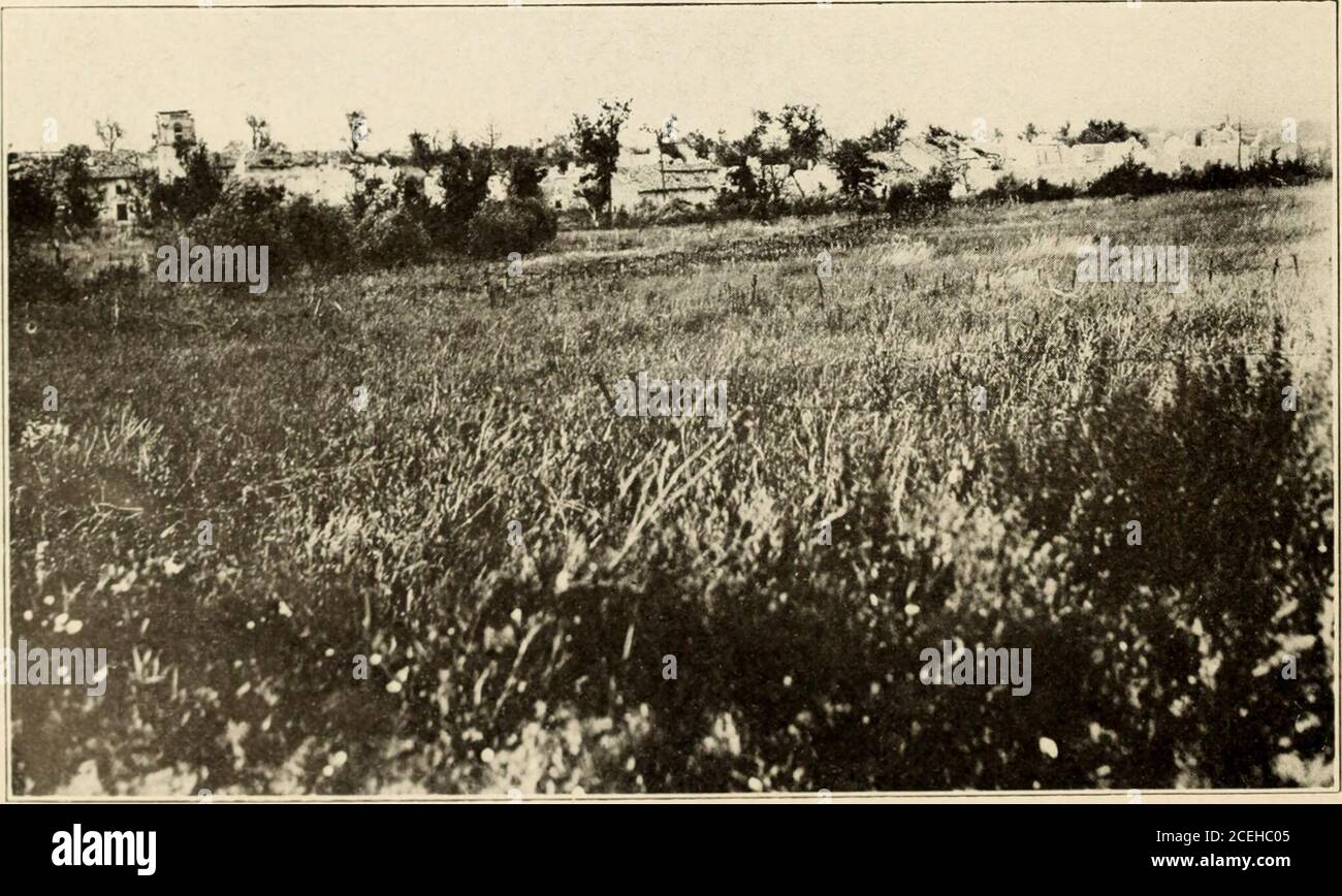 . Where the marines fought in France. Watronville from Marine Observation Post.. The ruins of