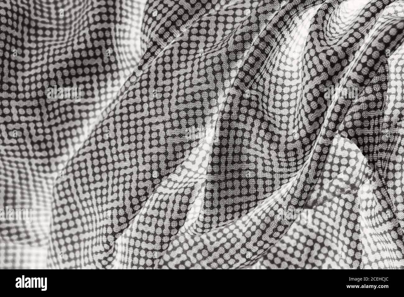 Grey polka dots fabric texture background Stock Photo