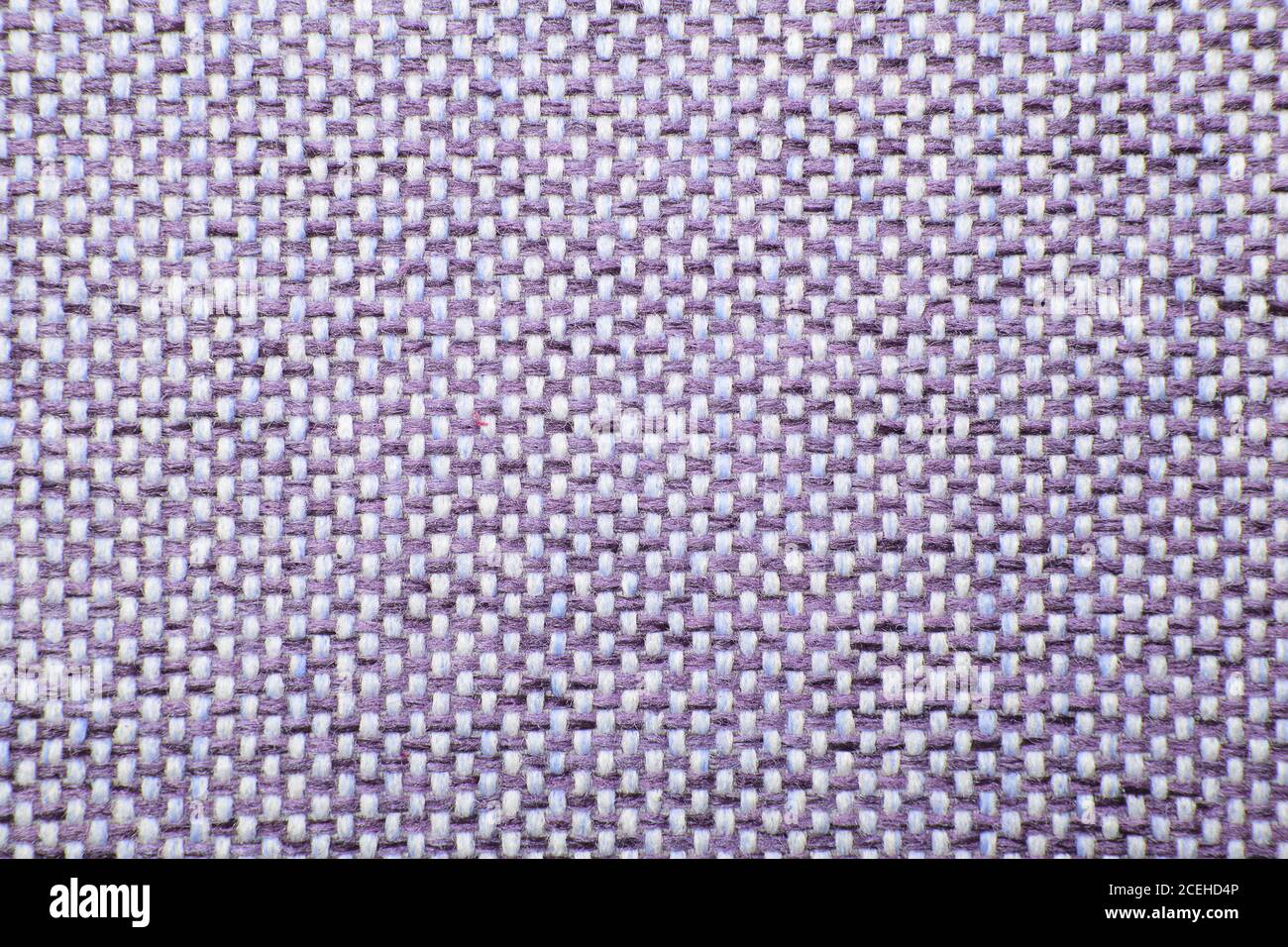 Purple checkered Rough Fabric Texture, Pattern, Background Stock Photo