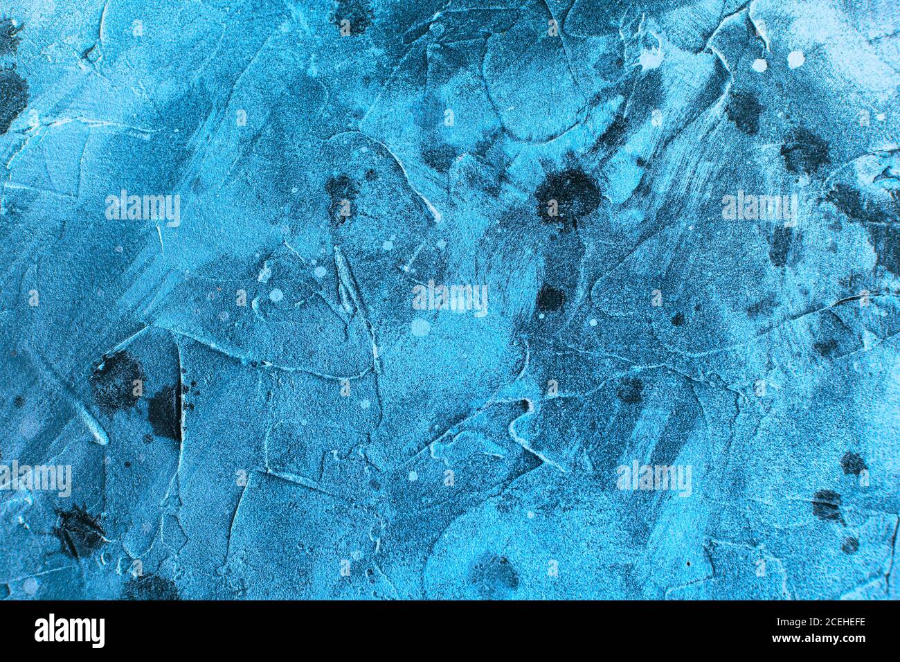 blue abstract background texture with plaster stains and splashes Stock Photo