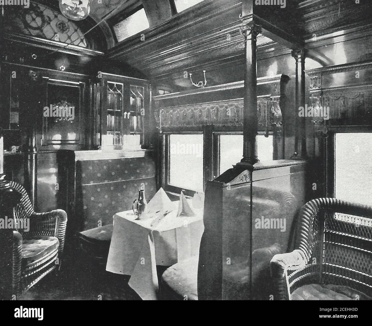 Black Diamond Express Cafe Car Luxury Train Travel, circa 1920