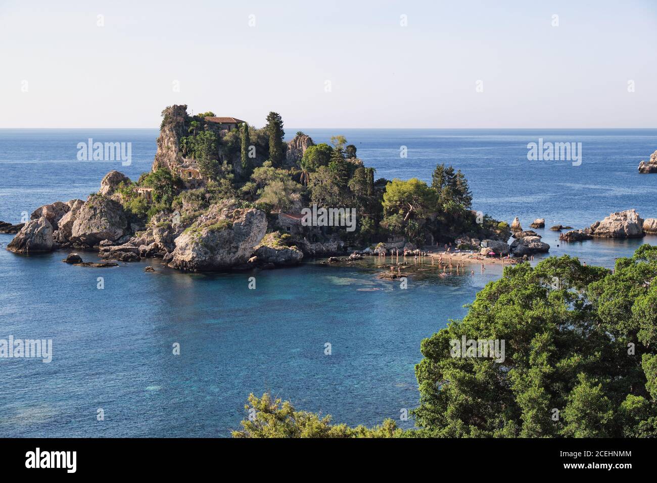 Amazing view from above of the beautiful bay of Isola Bella Nature ...