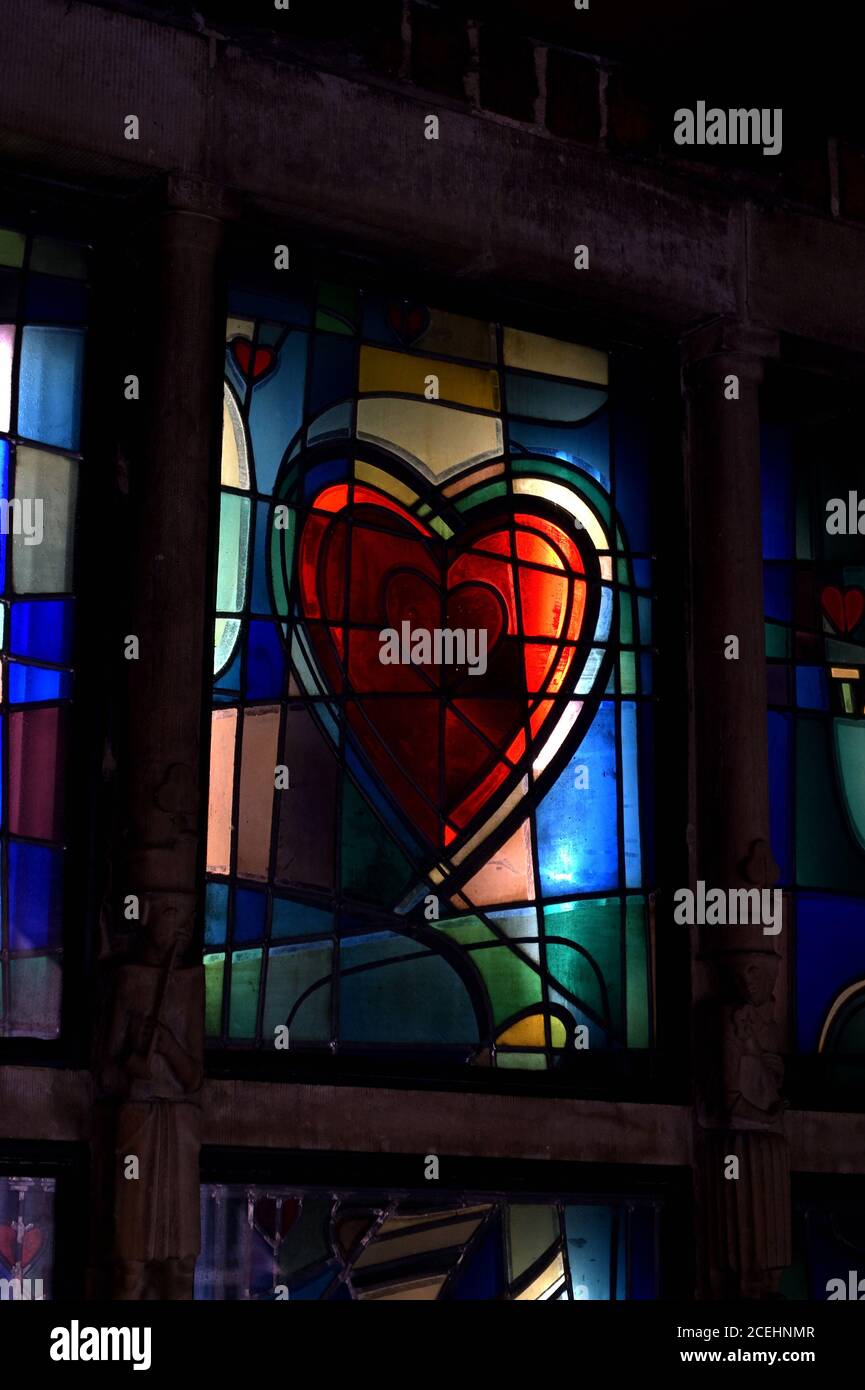 Heart of glass. Herz aus Glas. Stock Photo