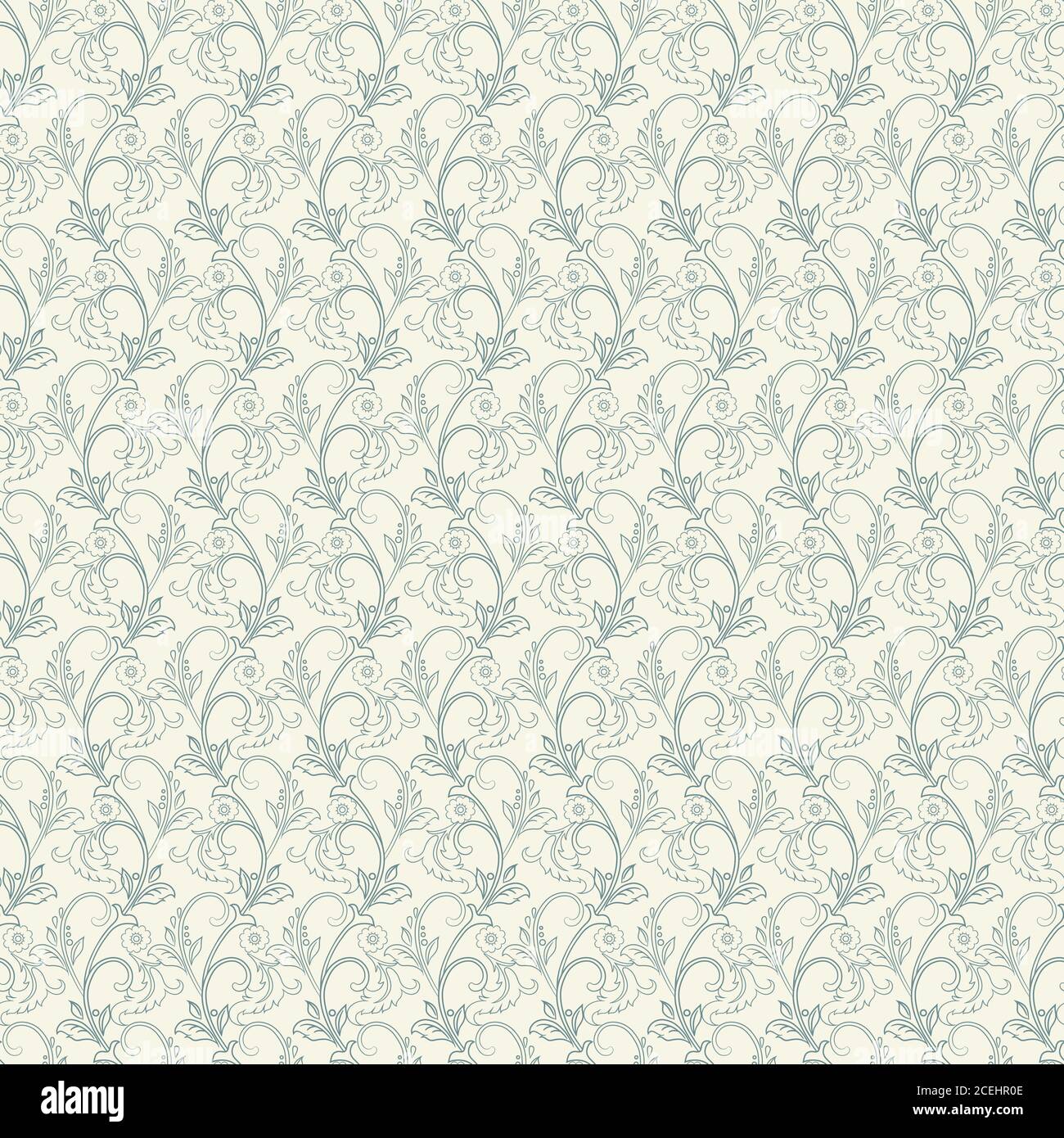 Striped seamless floral background. Vintage Wallpaper vector Illustration Stock Vector