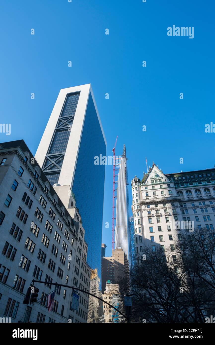 High-rise residential buildings are under construction beyond Plaza ...