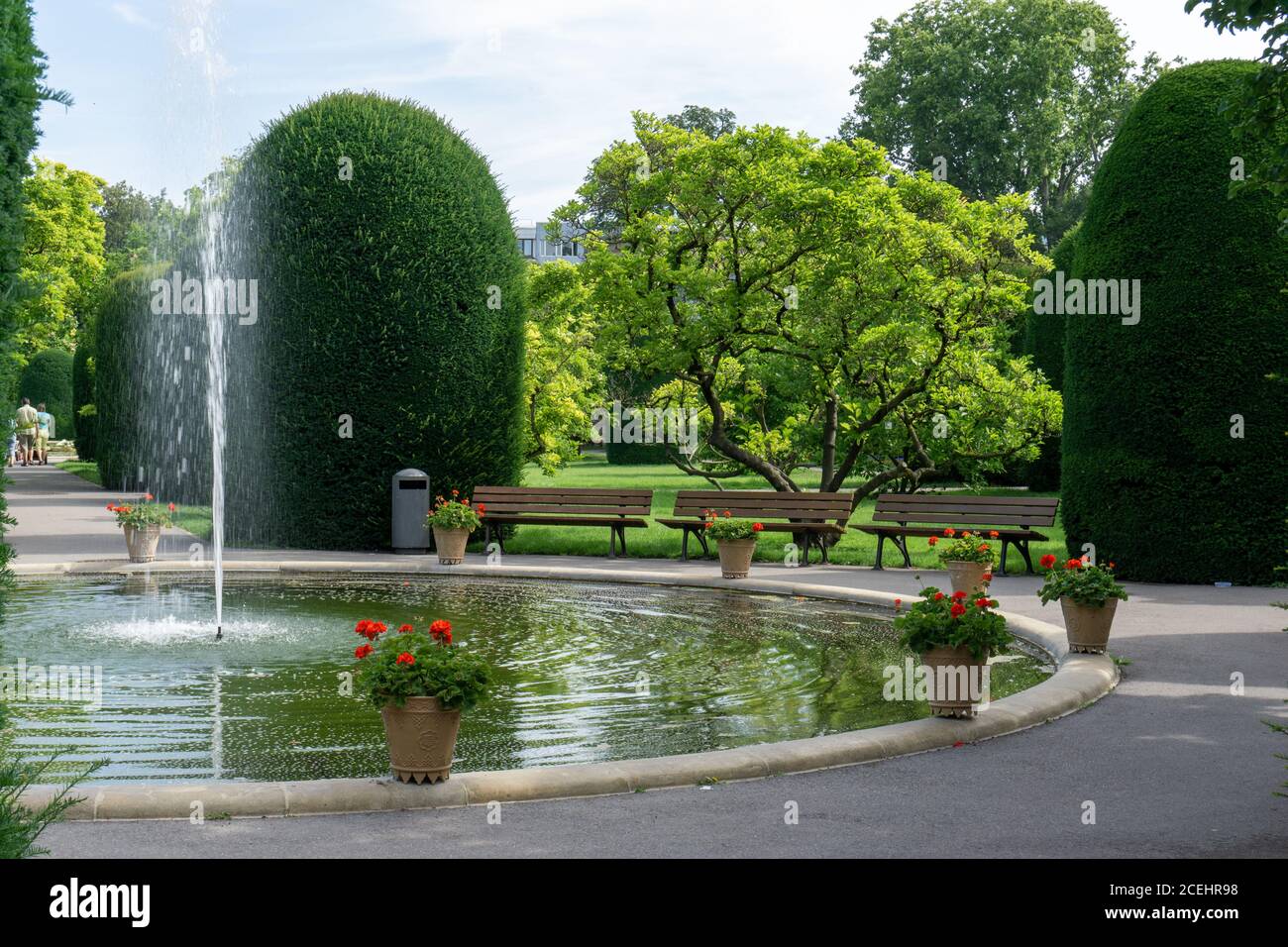Stuttgart, BW / Germany - 20 July 2020: the beautiful grounds of the Wilhelma zoological and botanical gardens in Stuttgart Stock Photo