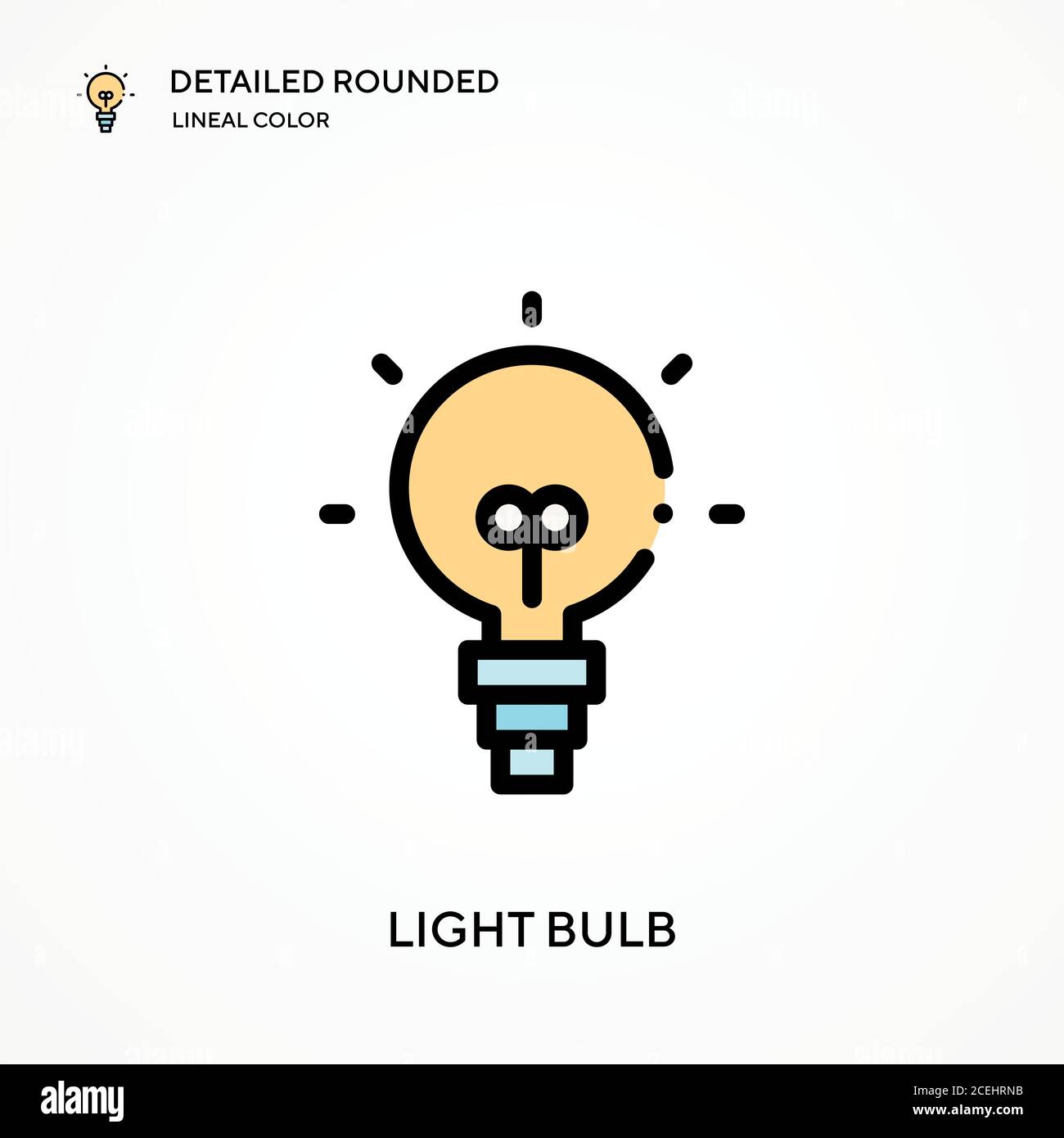 Light bulb detailed rounded lineal color vector icon. Illustration ...