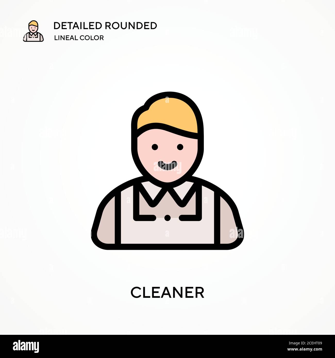 Cleaner detailed rounded lineal color vector icon. Illustration symbol ...