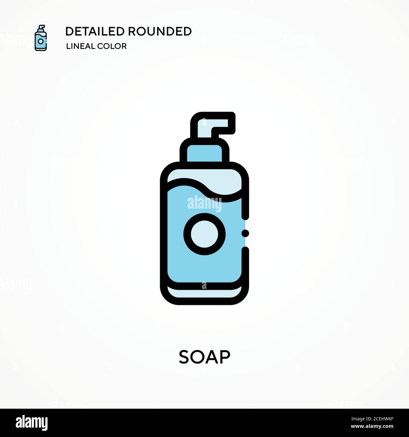 Soap detailed rounded lineal color vector icon. Illustration symbol ...