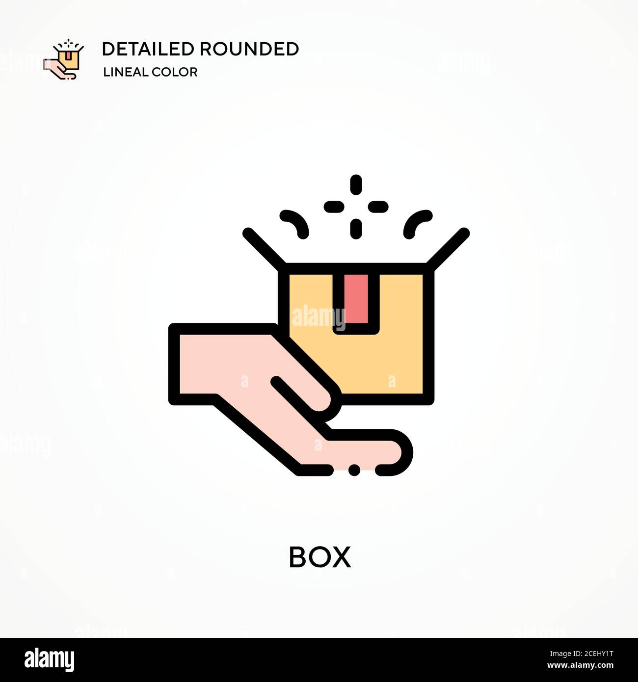 Box detailed rounded lineal color vector icon. Illustration symbol ...
