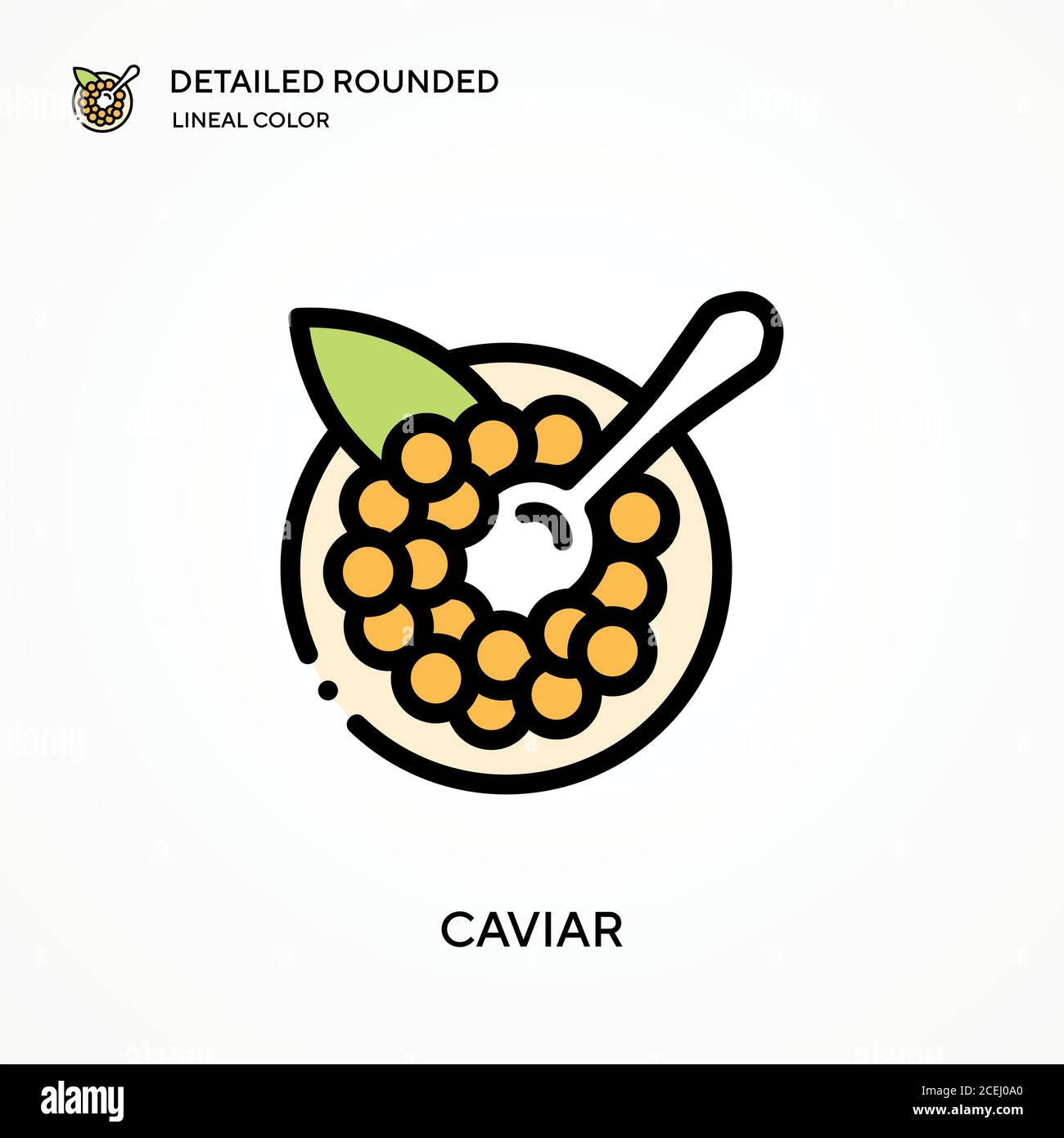 Caviar detailed rounded lineal color vector icon. Illustration symbol ...