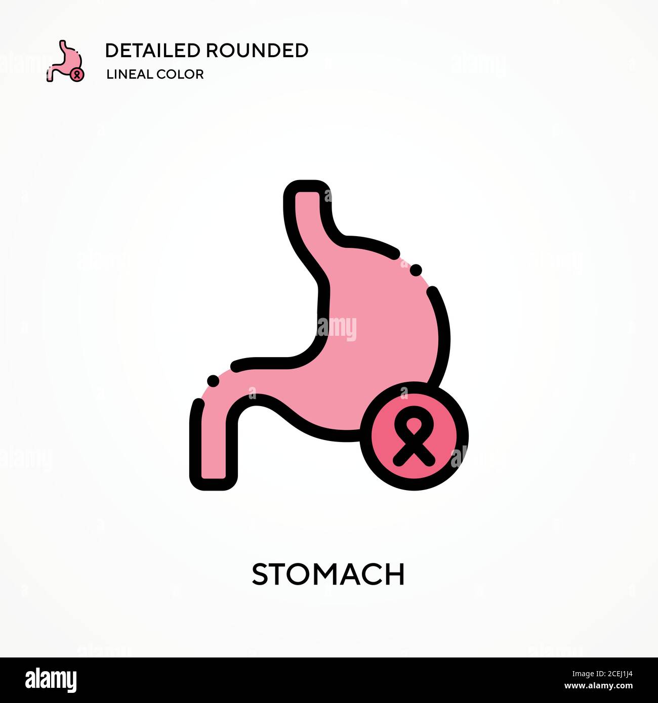 Stomach detailed rounded lineal color vector icon. Illustration symbol ...