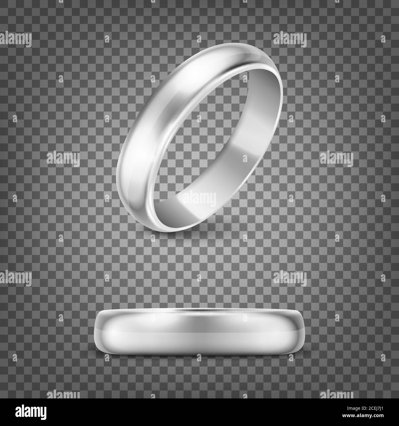Knorretje breedte Verwaand Vector 3d Realistic Silver Metal Wedding Ring Icon Set Closeup Isolated on  Transparency Grid Background. Design Template of Shiny Golden Rings Stock  Vector Image & Art - Alamy
