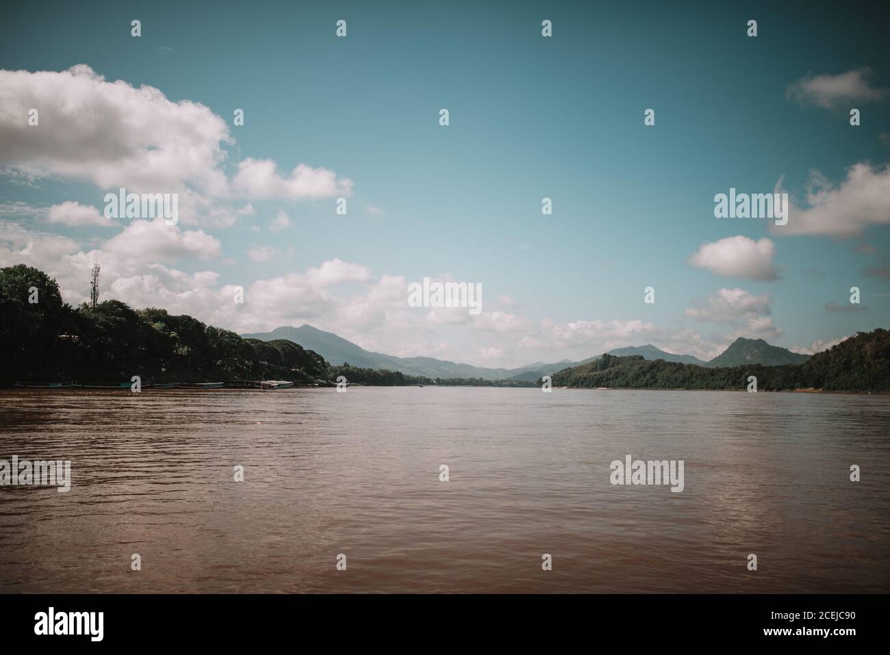 Landscape of dirty lake Stock Photo