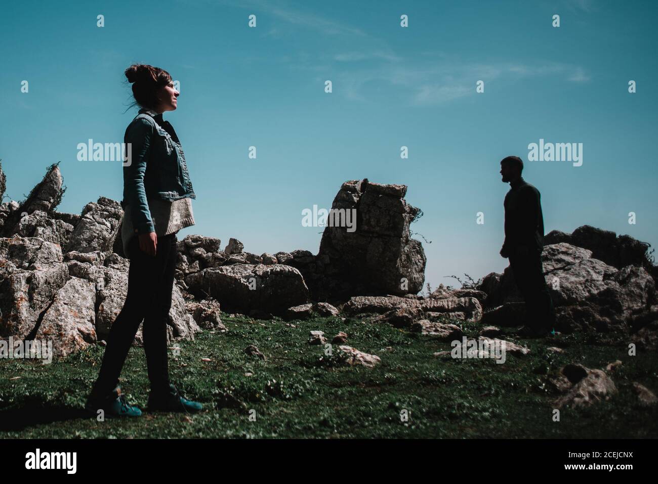 Couple posing on nature Stock Photo