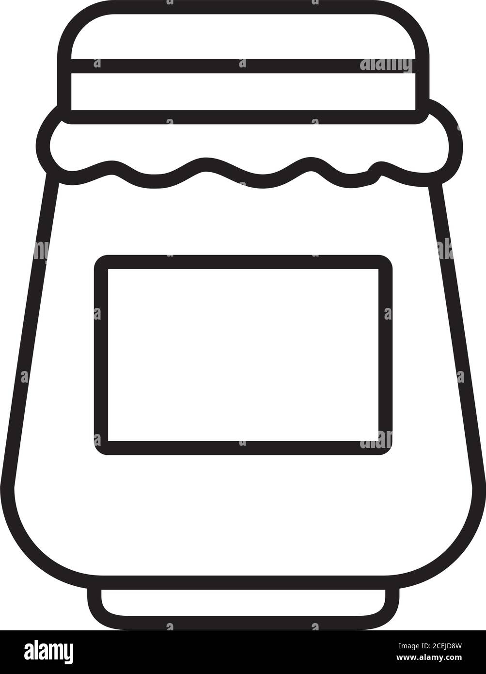 jam bottle icon over white background, line style, vector illustration Stock Vector
