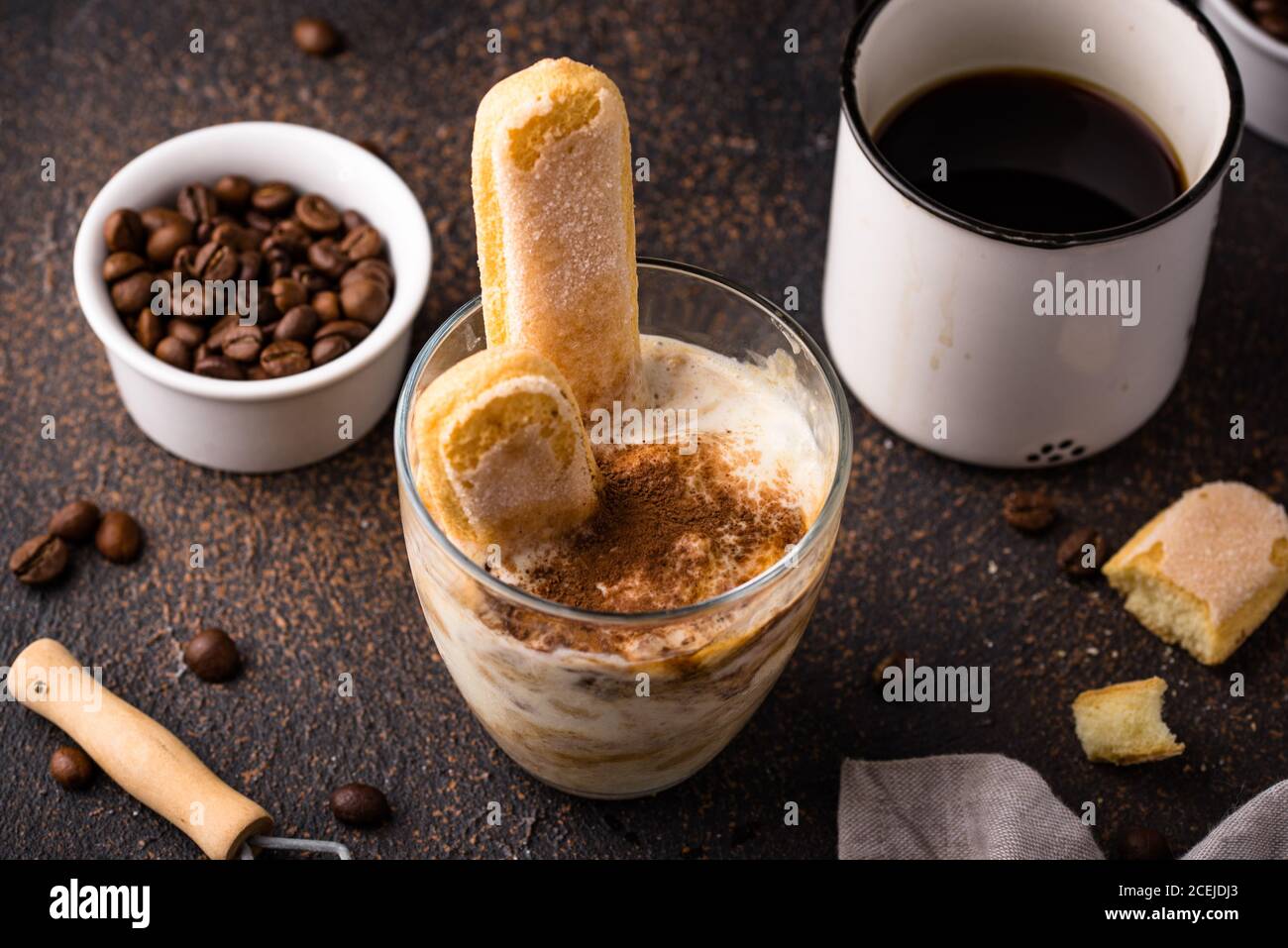 Tiramisu ice cream. Italian dessert Stock Photo Alamy