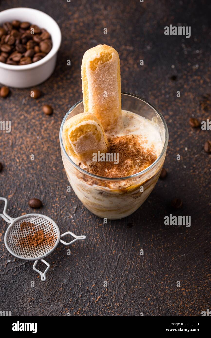 Tiramisu ice cream. Italian dessert Stock Photo Alamy