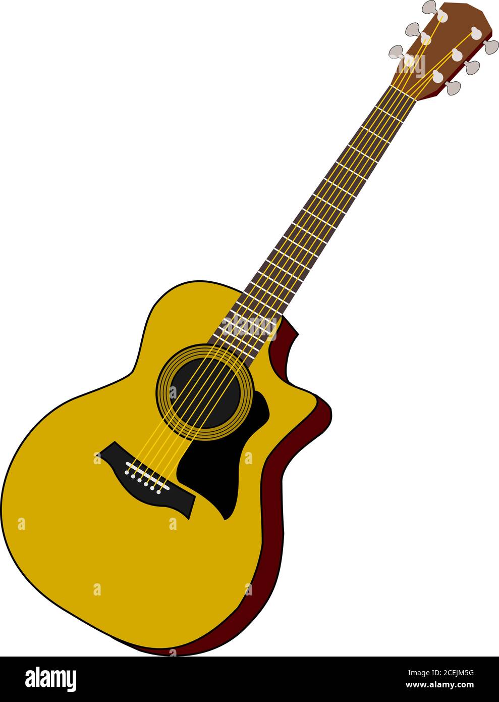 Acoustic guitar vector art Stock Vector