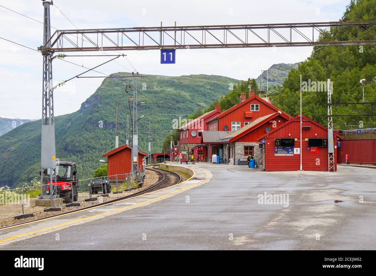 views of the railway station Murdal connecting the FLAM and MURDAL. Most beautiful train journeys in the world and is one of the leading tourist Stock Photo