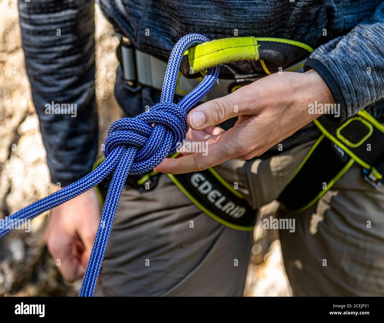 Climbing safety begins before the ascent with the right knots. Flemish loop for climbing