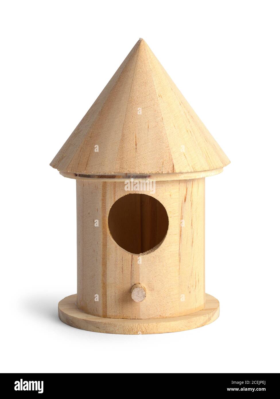 Wood Bird House Isolated on White Background. Stock Photo