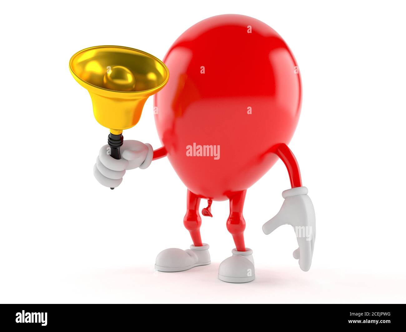 Character Ringing A Bell Balloon character ringing a handbell isolated on white background Stock ...