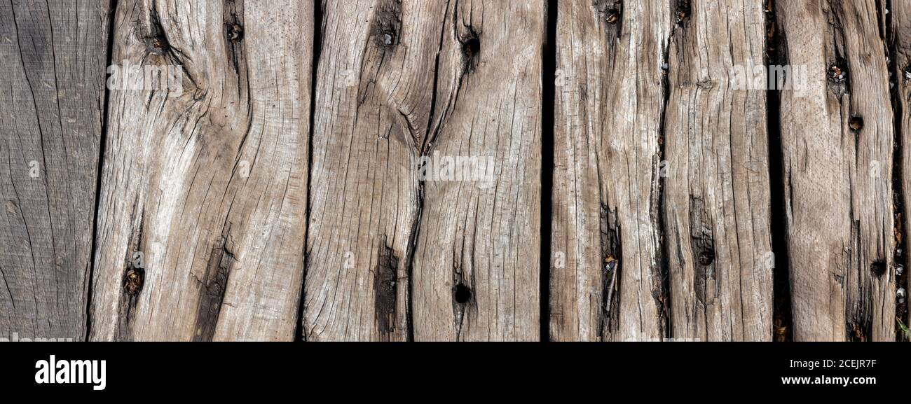 old gray wooden background, panorama Stock Photo