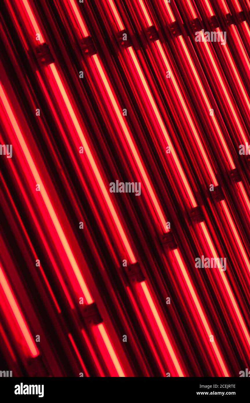 Wall with neon lights Stock Photo Alamy